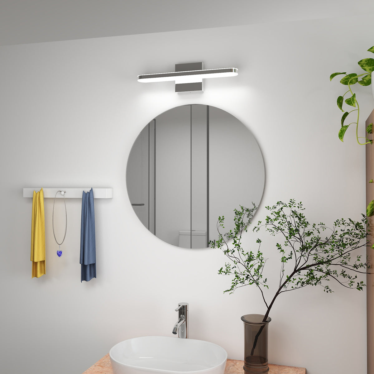 LED Bathroom Vanity Light Bar Dimmable Bathroom Light Fixtures Modern Over Mirror Lighting Fixture 16Inch BathWall LIght 8W Wall Sconce Lighting For Bathrooms Bedroom Living Room Indoor 6000K