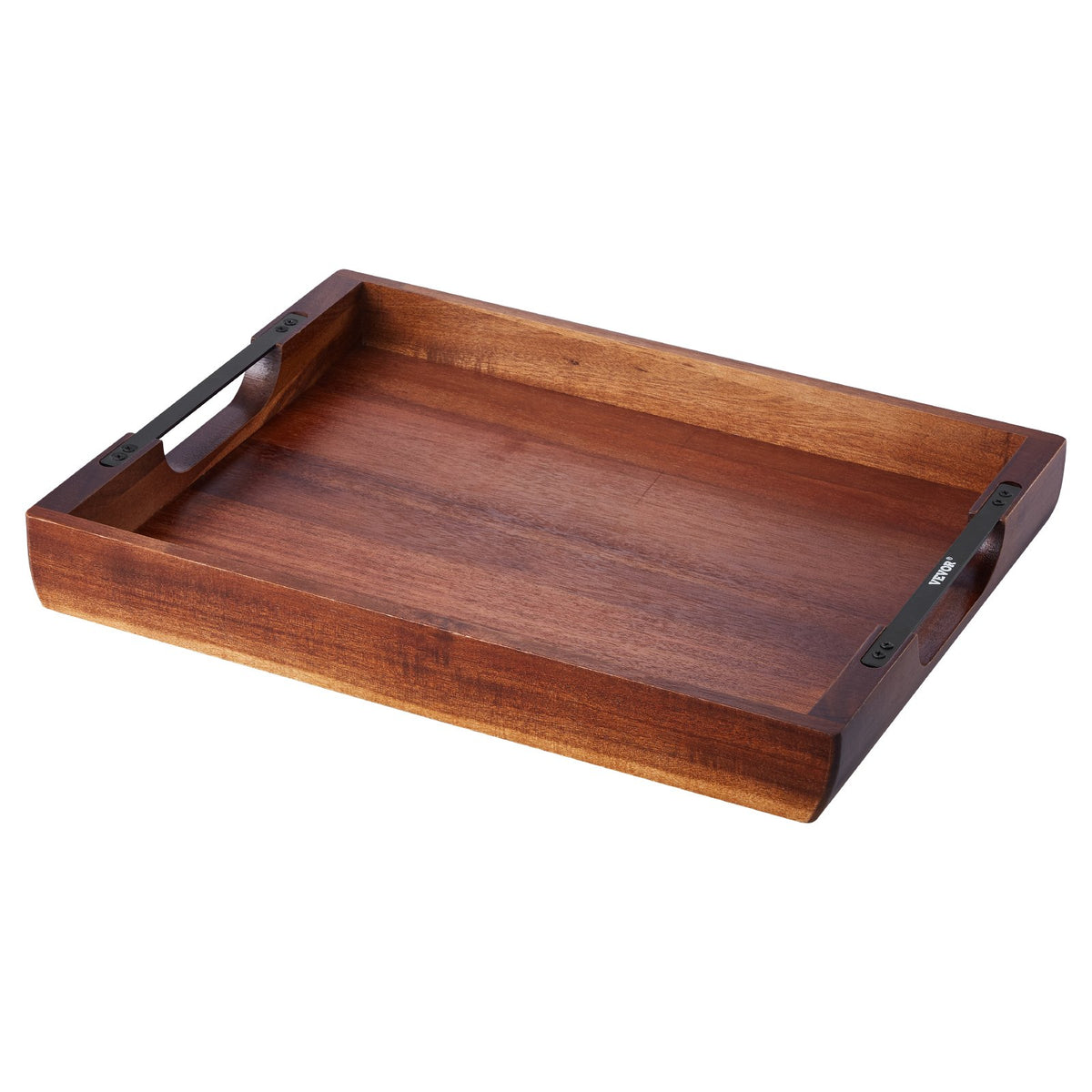 Serving Tray 17x12 Inch Acacia Food Serving Table Laptop Desk With Handles