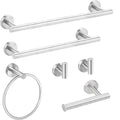 6 Piece Stainless Steel Bathroom Towel Rack Set Wall Mount Brushed