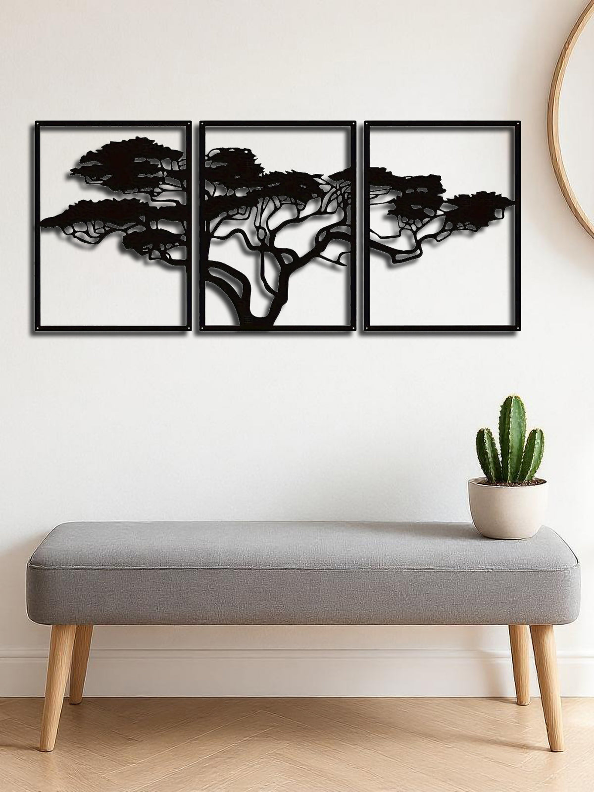 Tree of Life Metal Wall Art, Black, Set of 3