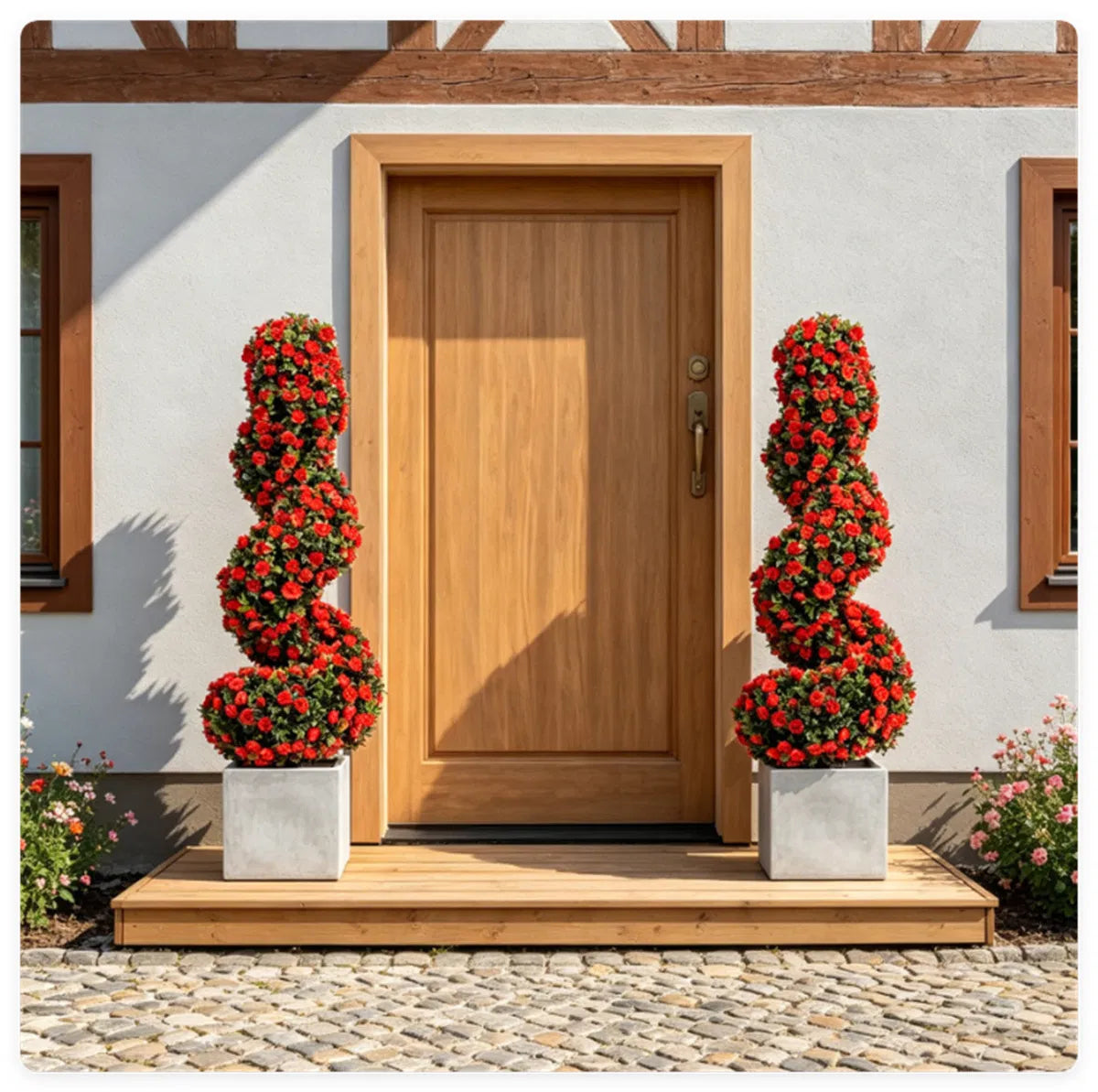 2 Pack Realistic Lifelike Faux Spiral Plant All-Weather PE Artificial - Medium