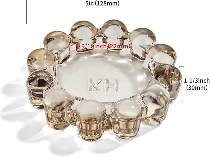 Smoky Bubble Glass Candle Tray