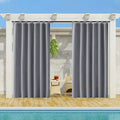 Outdoor Blackout Curtain Panel, 50 x 108 in, Gray