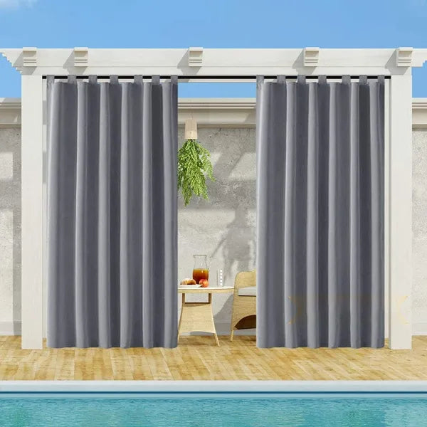 Outdoor Blackout Curtain Panel, 50 x 108 in, Gray