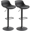 Counter Height Bar Stools Set of 2, Streamlined Bar Chairs With Back