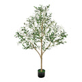 Artificial Olive Tree, 5 ft, With Black Pot
