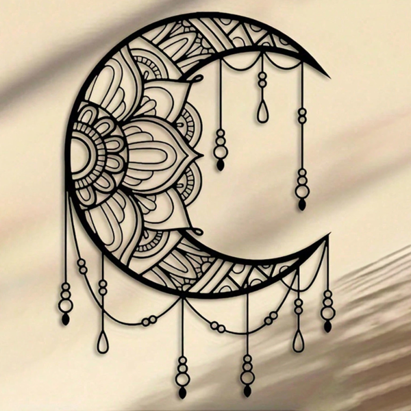 Mandala Moon Metal Wall Art