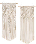Boho Macrame Wall Hanging Set of 2 Ivory