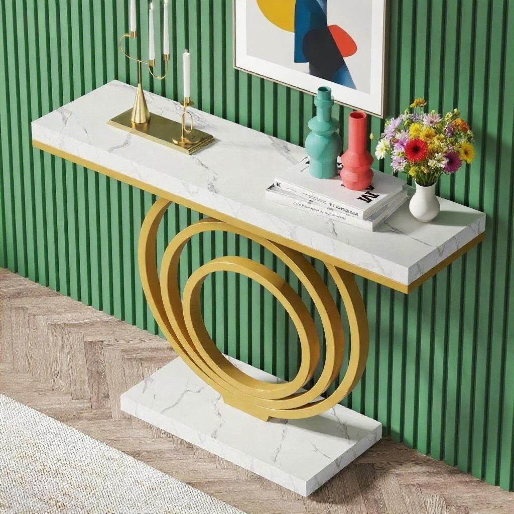 Console Table Gold Entryway Table Glam