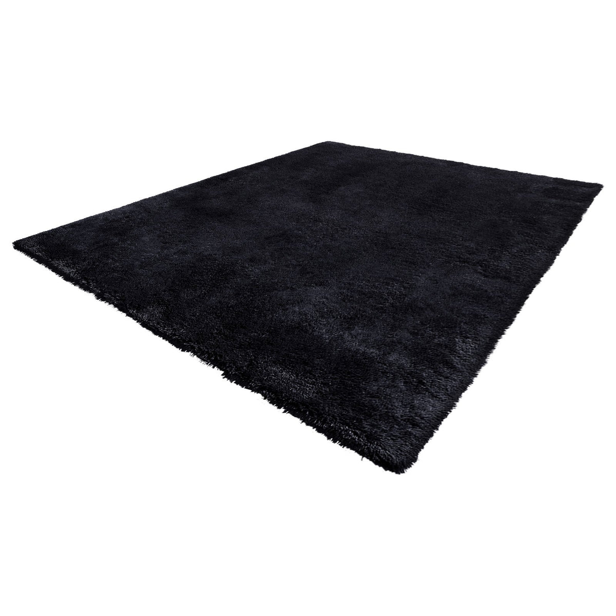 Plush Shag Area Rug, 8 x 10 ft, Black