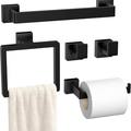 5-Pieces Matte Black Bathroom Hardware Accessories Set SUS304 Stainless Steel