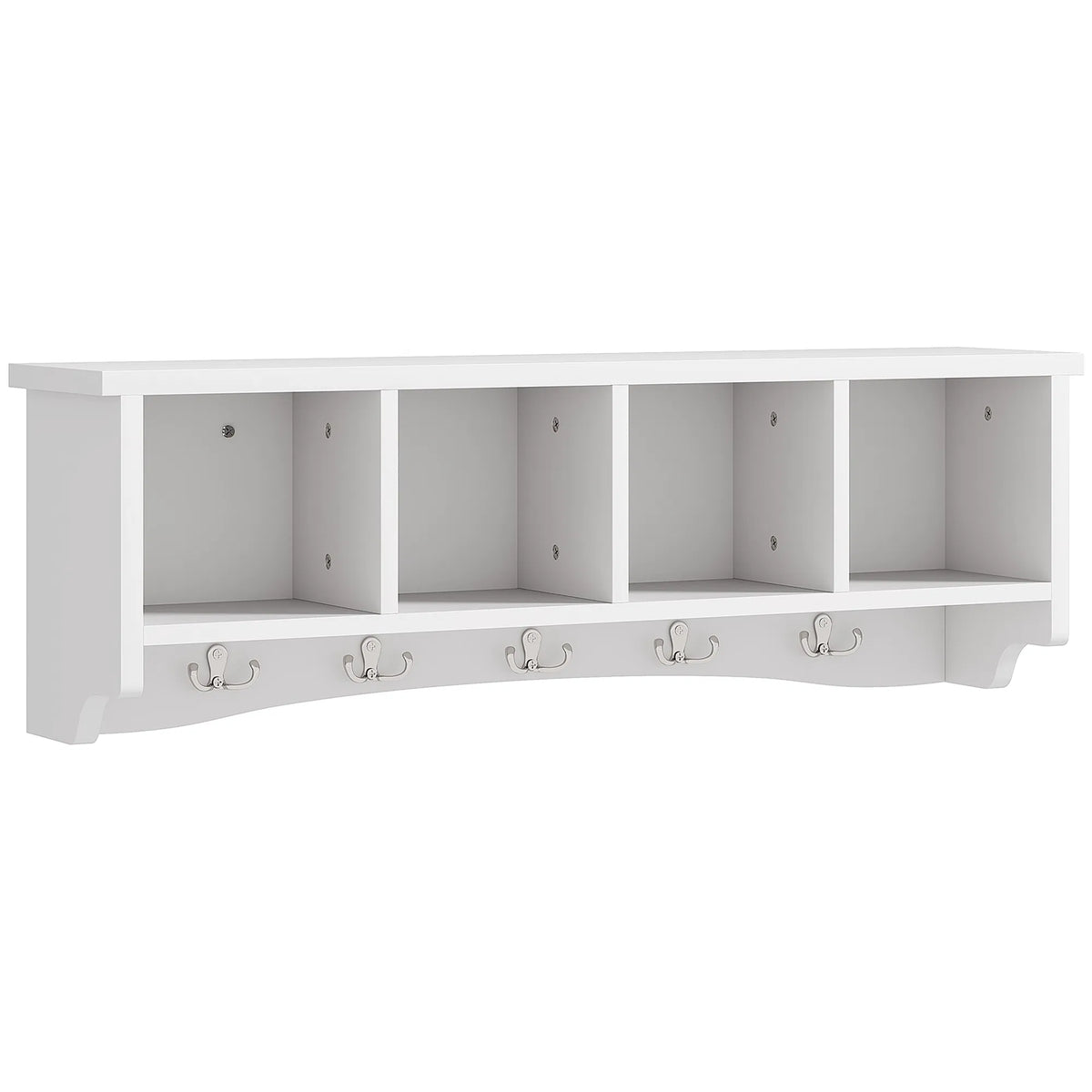 Coat Rack Wall Mount With Shelf 28 Inch 5 Hooks Wall Mounted