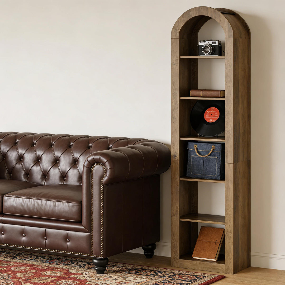 Open Bookcase, Arched Display Shelf