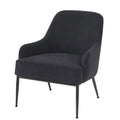 Black Velvet Accent Chair Modern Upholstered Armchair With Metal Legs Comfy Side Chair For Living Room Bedroom