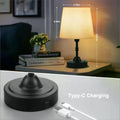 Cordless Rechargeable Table Lamp with Fabric Shade, Touch Dimmable LED, 3 Light Colors