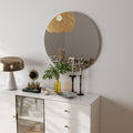 Round Bathroom Mirror, Antique Silver, 31.5 in (80 cm)