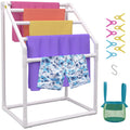 Towel Rack 5 Bars Outdoor PVC Towel Holder Freestanding Pool Towel Holder
