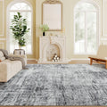 Modern Abstract Washable Area Rug, 5 x 7 ft, Grey