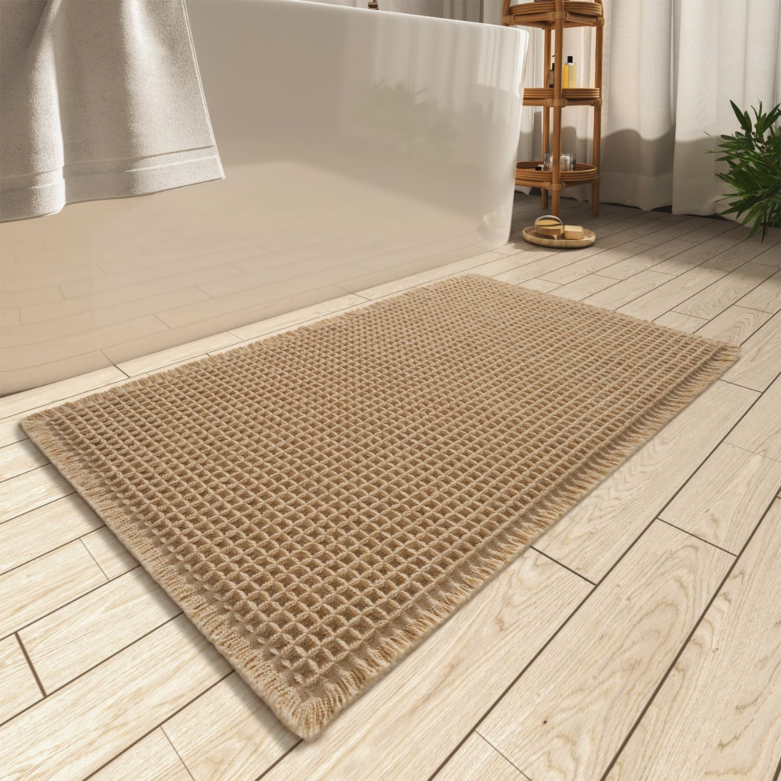 Waffle Bath Mat, Brown