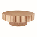 Natural Wood Coffee Table 39.37 MDF Handcraft Drum Circle Coffee Table For Living Room