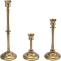 Gold Metal Taper Candle Holders, Set of 3