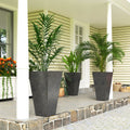Tall Planters with Marble Finish, Set of 3 — 28", Indoor/Outdoor