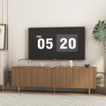 Wood Modern TV Stand Fluted 68 T, Entertainment Center With Storage Doors, TV Console Media Cabinet,  For 55  Inch TV, Living Room