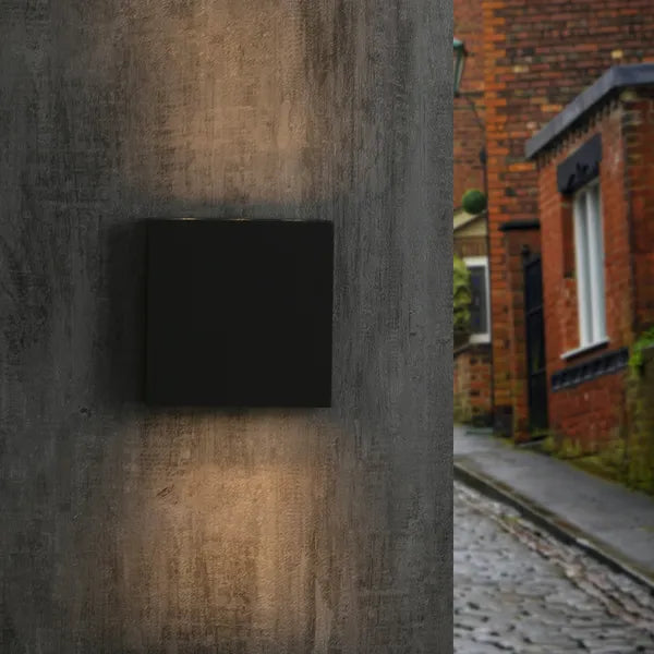 Outdoor Up & Down Wall Sconce, Waterproof, Black