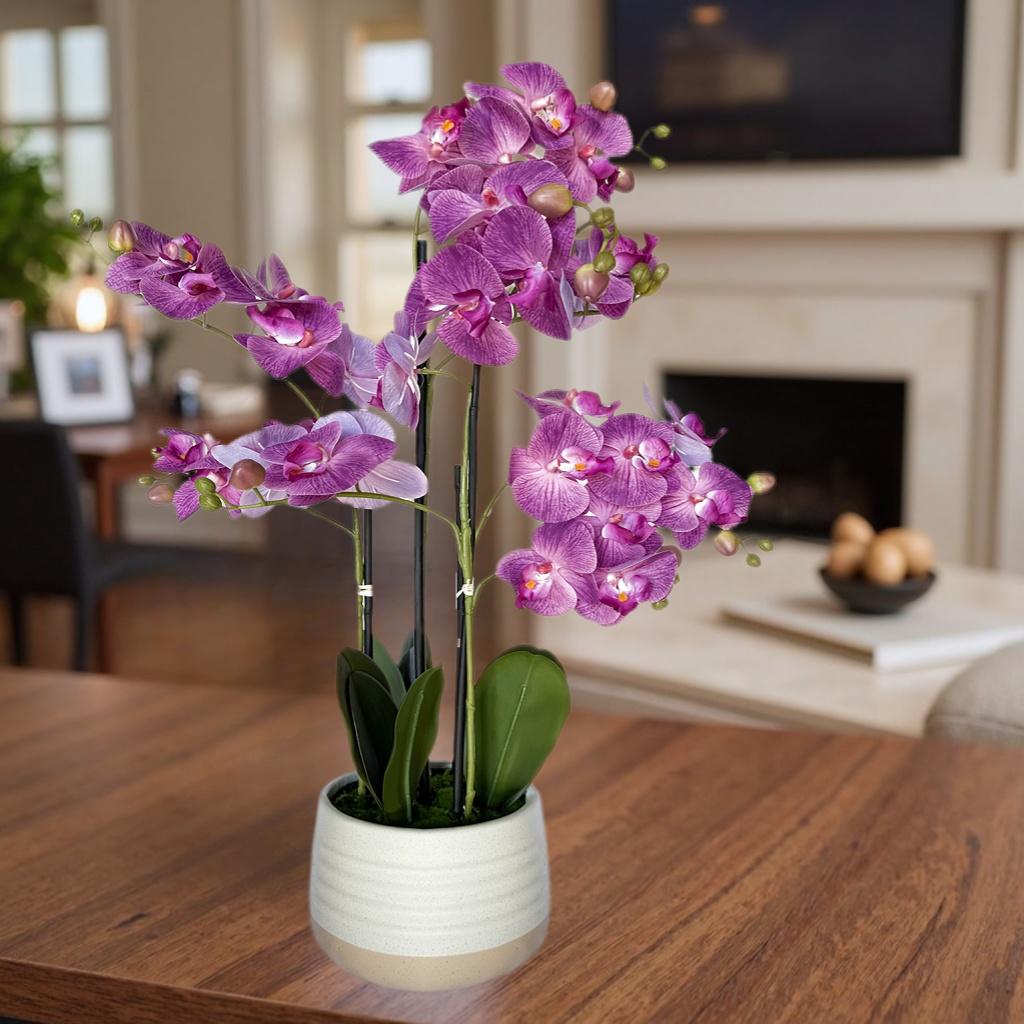 Artificial Potted Orchid With Ceramic Pot