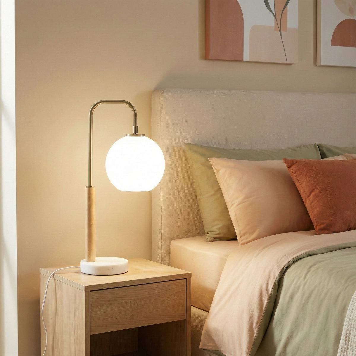 Bedroom Table Lamp Nordic Home Creative Romantic Warm Marble Study Lamp