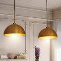 Industrial Double Pendant Light, 41 in, Copper