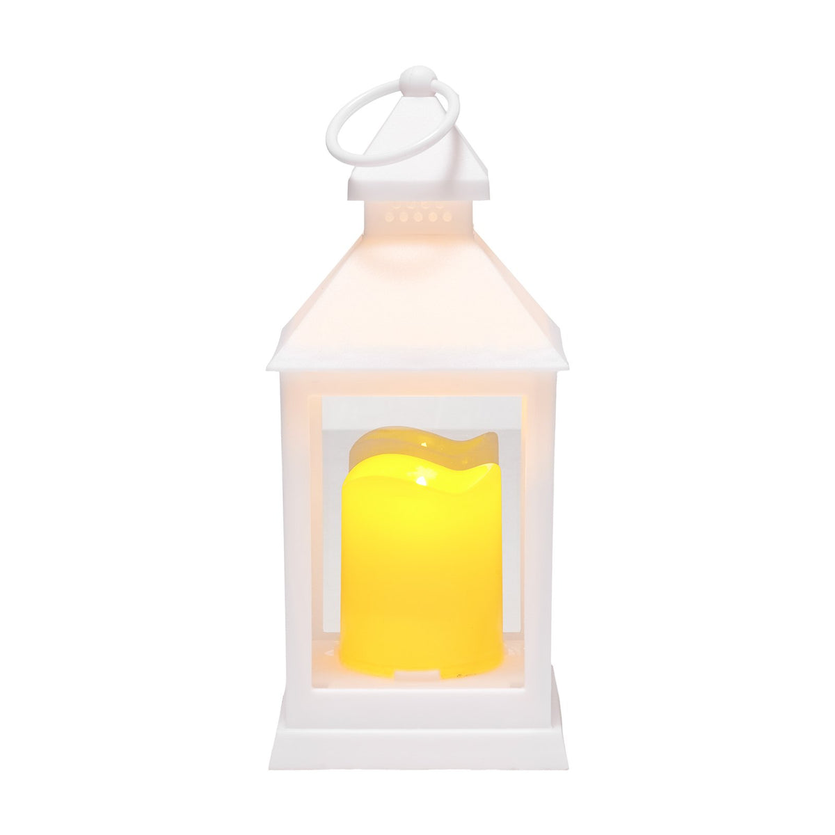 White LED Candle Lanterns With Flameless Candles, 12 Pack