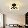 Crystal Ceiling Light, 4-Light, Matte Black