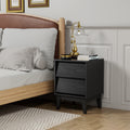 Set of 2 Nightstands, Vintage-Style Bevel Design, MDF, Mid Century Modern Night Stand For Bedroom