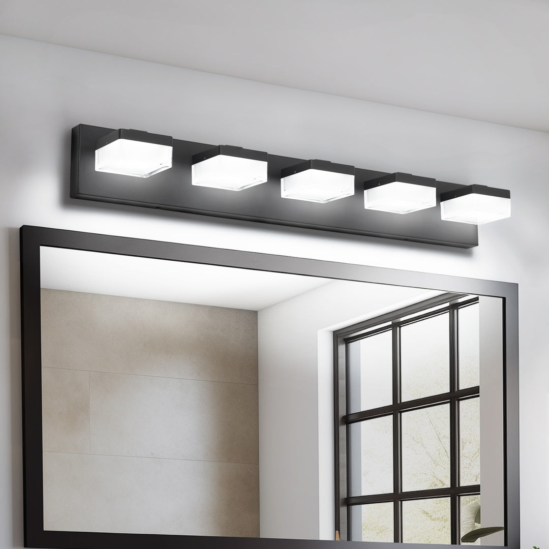 Bathroom Vanity Lights Over Mirror 5-Light LED Modern Black Vanity Light