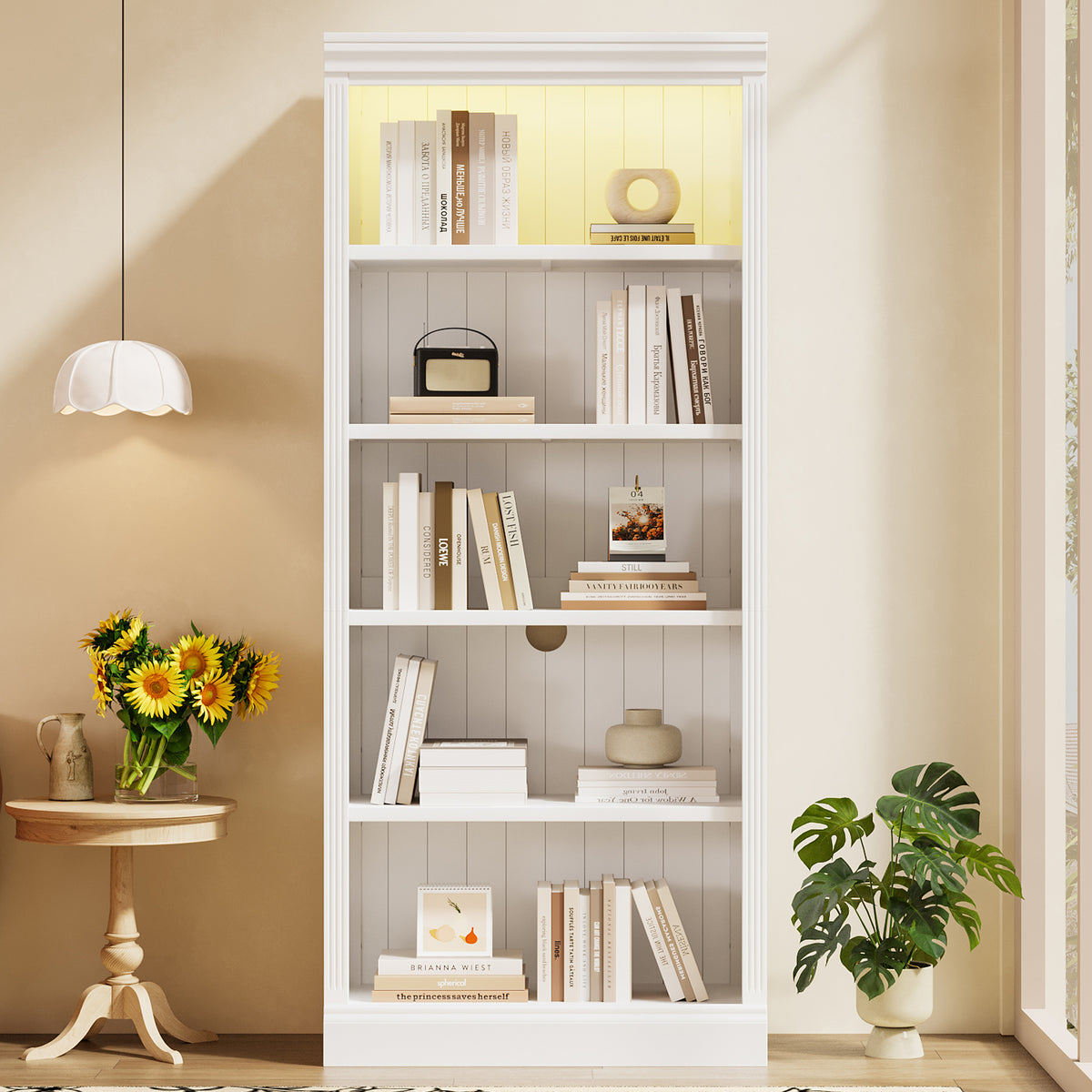 Farmhouse Two-Tone Freestanding Bookcase, Set of 2