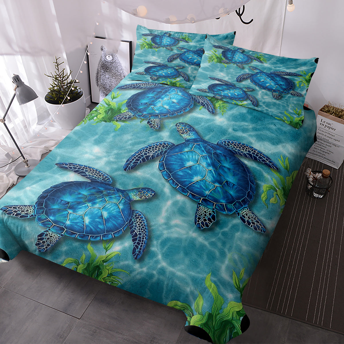 Sea Turtle Duvet Cover Set, Full, 3 Piece
