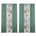Sage Green Botanical Curtain Set, 6 Piece