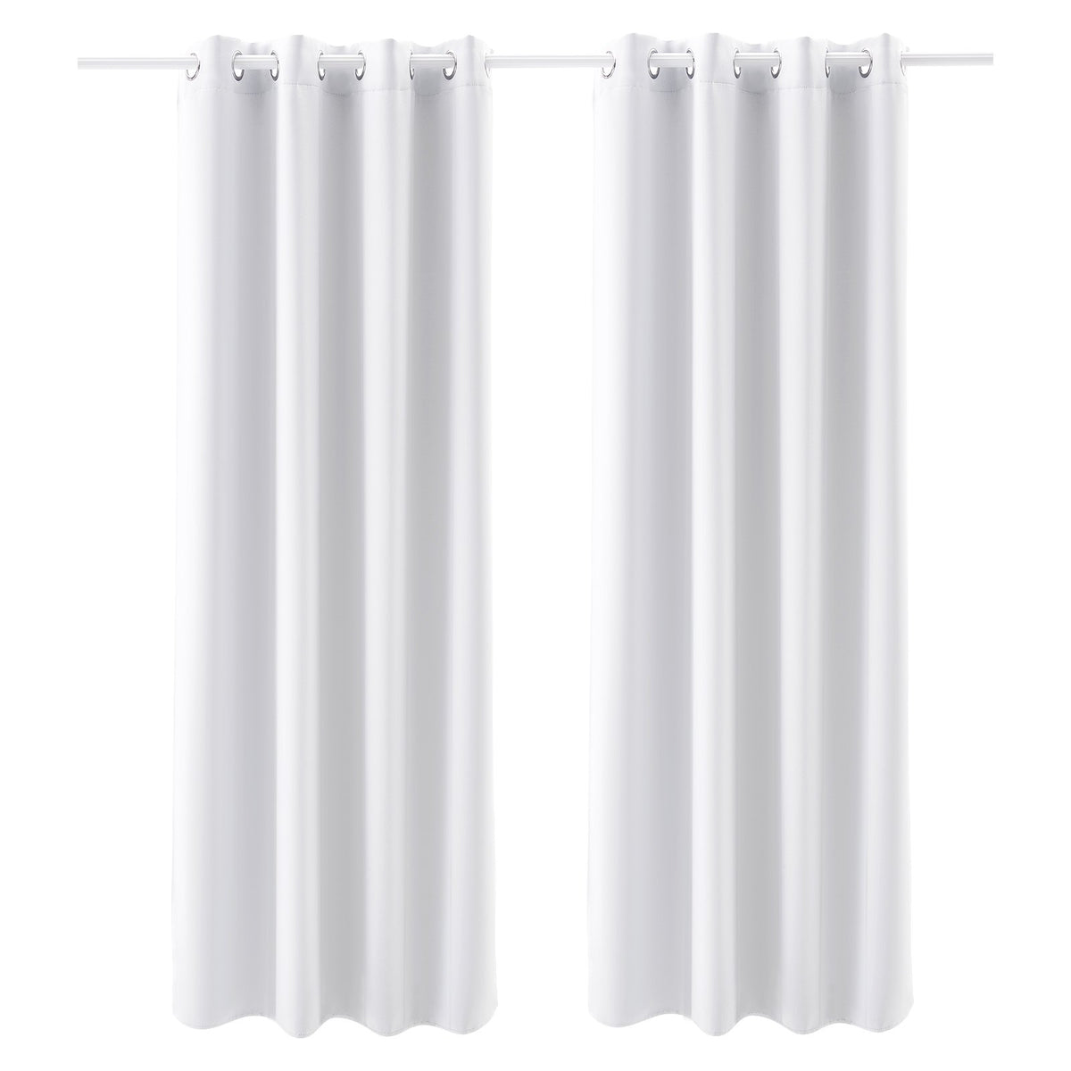 White Blackout Curtains, 2 Panels