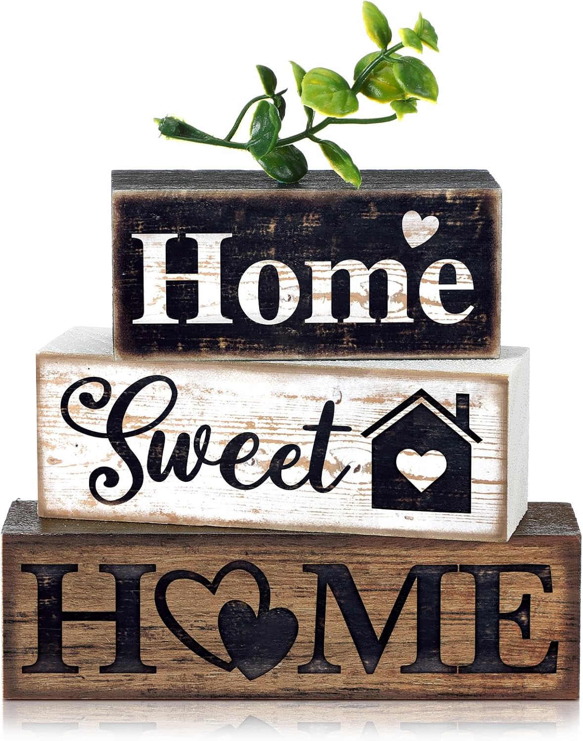 Farmhouse Wooden Tabletop Tiered Tray Decor