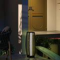 Solar Rattan Floor Lantern, Black