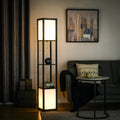 Shelf Floor Lamp With Ambient Light, Black, 61.5 in