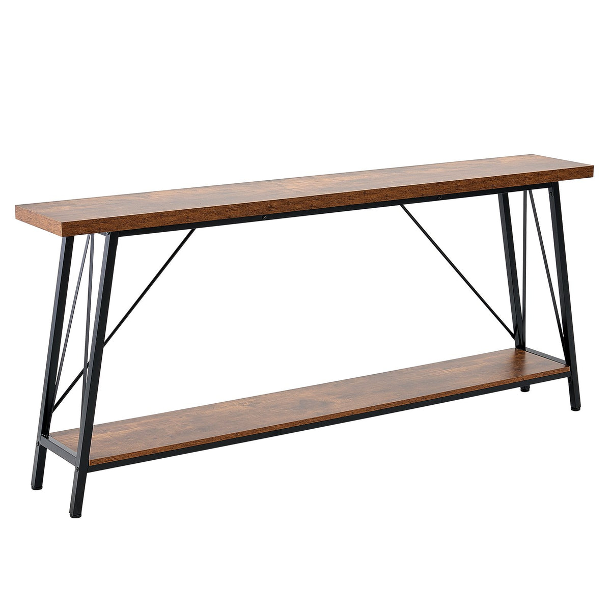 Narrow Console Sofa Table, 70.9 Inches Behind Couch Table, 2-Tier Long