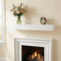 Solid Wood Fireplace Mantel Shelf, 60 in, White
