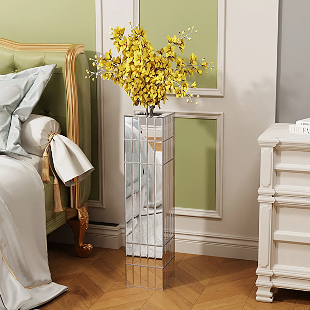 Tall Floor Vase 29.92" Mirrored Floor Vase for Home Decor Living Room