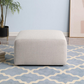 Upholstered Ottoman — Beige, Style A