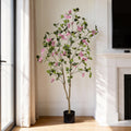 5FT Artificial Bougainvillea Tree with Black Plastic Pot, Realistic Fake Flowering Tree For Indoor Home Office Decor
