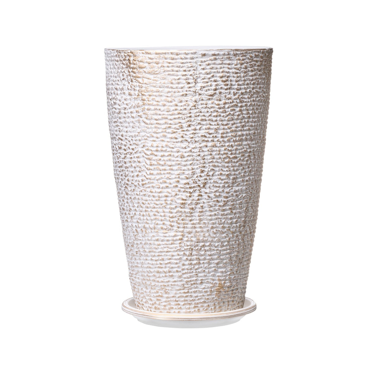 Tall Round Outdoor Planters, Set of 2 — 21"H with Drainage