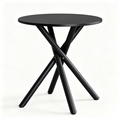 Modern Round Side Table With Crossed Metal Legs, 23.6 Inch Small Accent End Table for Living Room, White