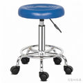 Round Swivel Bar Stool With Lines - Blue